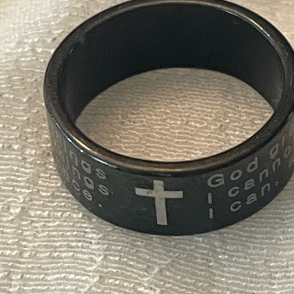 SALE Black and white serenity recovery ring size 6